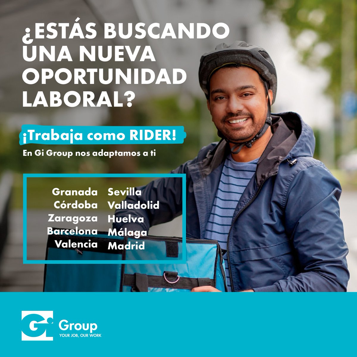 GiHoldingSpain's tweet photo. Si quieres que tu carrera laboral avance rápido, nosotros te acompañamos en el camino 🤝
¡Trabaja como rider!
https://t.co/JxQFa5x24e
El sector logístico está deseando contar con personas como tú 🙌 https://t.co/RQqJmYA5zT