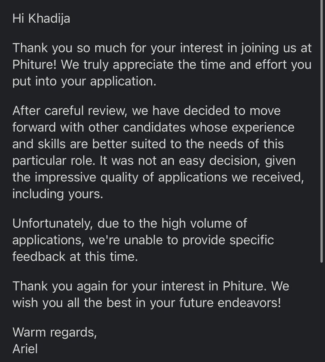 KayD_Kamara's tweet photo. 4 job application rejections in one day is tough 🥲 https://t.co/TtVIkDnmI4