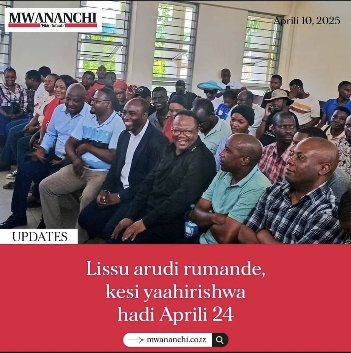 James Mbowe (@jamesmbowe4) on Twitter photo Nimesikitishwa na Kesi ya Uhaini aliyofunguliwa Mwenyekiti wa Chadema Taifa <a href="/TunduALissu/">Tundu Antiphas Lissu</a> itakumbukwa Mashtaka ya namna hii hayana dhamana hivyo italazimika Mwenyekiti akae rumande hadi Kesi hii itakapomalizika.ππ Nimesikitishwa na Kesi ya Uhaini aliyofunguliwa Mwenyekiti wa Chadema Taifa <a href="/TunduALissu/">Tundu Antiphas Lissu</a> itakumbukwa Mashtaka ya namna hii hayana dhamana hivyo italazimika Mwenyekiti akae rumande hadi Kesi hii itakapomalizika.ππ