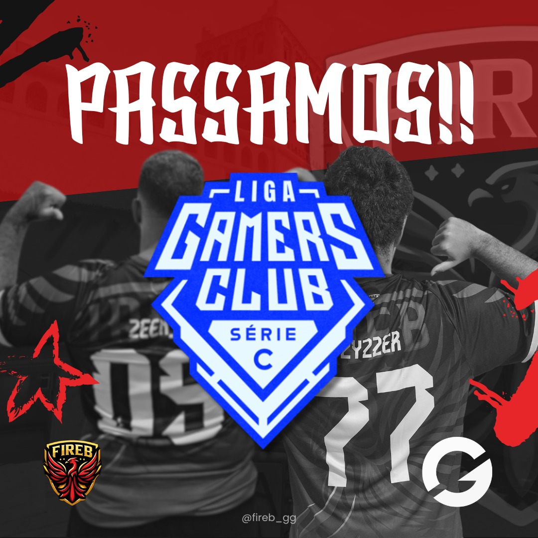 🔥 CLASSIFICADOS! 🔥
Com muito foco, trabalho em equipe e dedicação, a FireB garantiu sua vaga na Série C da <a href="/GamersClubCS/">Gamers Club Counter-Strike</a>!

É só o começo. Seguimos firmes, com os olhos no futuro e o fogo sempre aceso! 🔥
#GoFireB #CS2 #GamersClub #SérieC #Esports #Classificados