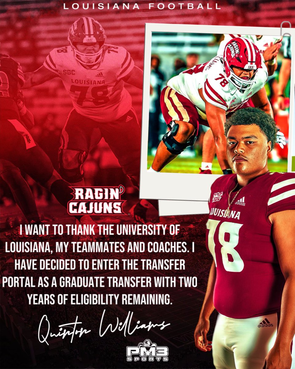 Quinton Williams 6'4" OT/OG 305 3.3 GPA (@quintonw2021) on Twitter photo I’m entering the transfer portal as a graduate transfer with 2 years of eligibility.
<a href="/pm3sports/">PM3sports</a> <a href="/redatpm3/">Philip “Red” Miller MBA, MS.</a> <a href="/Clintanderson_/">Clint Anderson</a> #TransferPortal I’m entering the transfer portal as a graduate transfer with 2 years of eligibility.
<a href="/pm3sports/">PM3sports</a> <a href="/redatpm3/">Philip “Red” Miller MBA, MS.</a> <a href="/Clintanderson_/">Clint Anderson</a> #TransferPortal