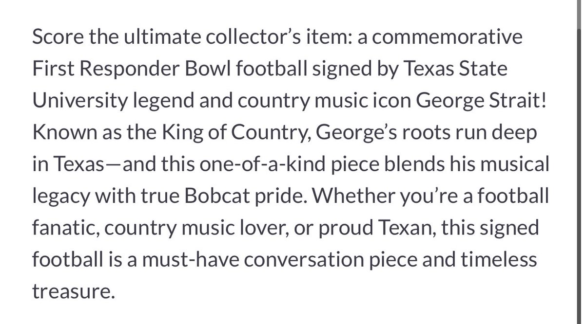Word on the street is The King of Country <a href="/GeorgeStrait/">George Strait</a> is a fan of the #TakeBackTexas movement 👀👀👀

EXCLUSIVE 1 of 1 bowl championship football signed by the king himself ‼️‼️‼️

Thank you for your support Mr. Strait !

one.bidpal.net/kinneinvitatio…