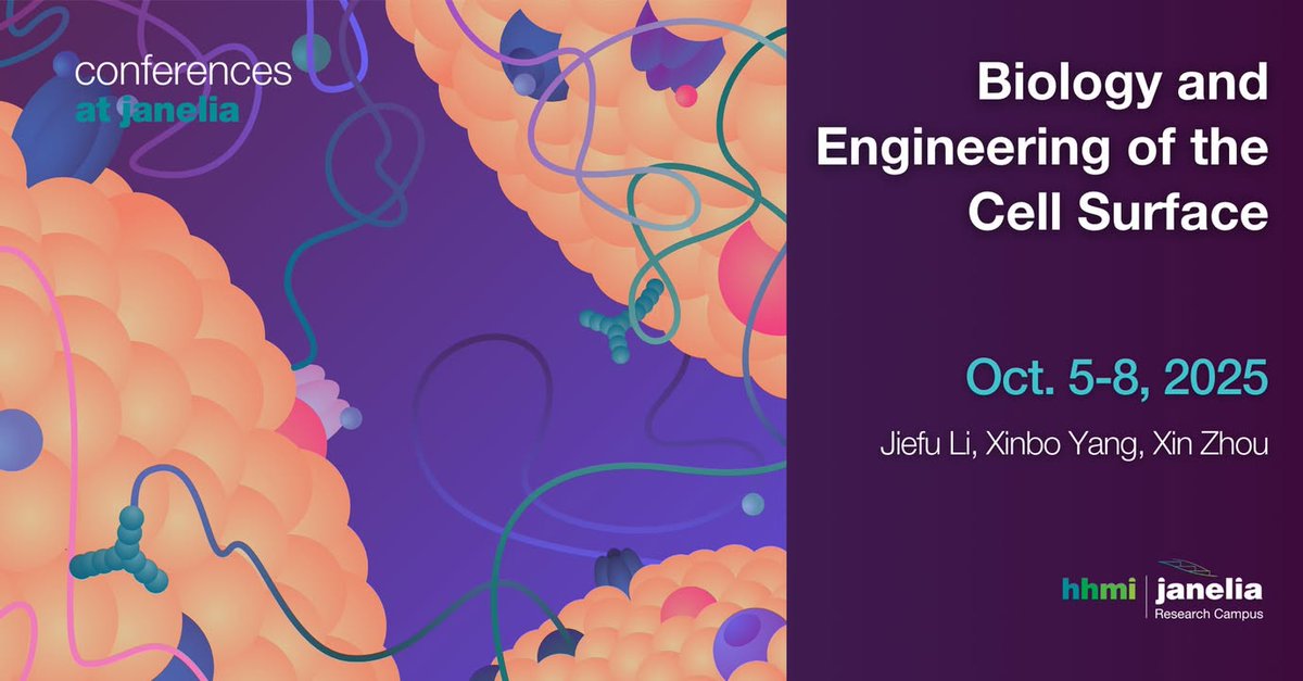 HHMI (@hhminews) on Twitter photo Are you a #biologist looking to learn more about cell surface molecules? Apply today to attend a cross-disciplinary conference on the #biology and engineering of the cell surface at <a href="/HHMIJanelia/">HHMI | Janelia</a> (October 5-8).
This <a href="/janeliaconf/">Janelia Conferences</a> will:
🧪 Connect tool developers with biologists Are you a #biologist looking to learn more about cell surface molecules? Apply today to attend a cross-disciplinary conference on the #biology and engineering of the cell surface at <a href="/HHMIJanelia/">HHMI | Janelia</a> (October 5-8).
This <a href="/janeliaconf/">Janelia Conferences</a> will:
🧪 Connect tool developers with biologists