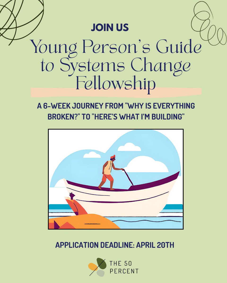 🌍 Want to rebuild the world but don’t know where to start?

⚙️ Join our Young Person's Guide to Systems Change Fellowship if you: 

 ✔️Hate injustice (but love diagrams)
✔️ Think power ≠ control 
✔️ Know “community” &gt; “hero”

Apply here 👉 forms.gle/6k4HHM5vV2iaSE…