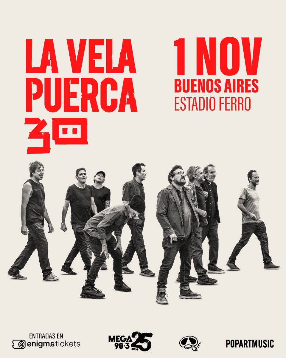 LaVela_Oficial's tweet photo. 🐽🇦🇷 
Ya disponibles las entradas para la gran fiesta de los 30 aniversario en el Estadio de Ferro, Buenos Aires!!!
🐽🎉🤘  🎫  https://t.co/Mb7tqN0kHI

La historia sigue y la fiesta también!!

🗓 1/11 / ARG / Estadio de Ferro

🤘🤘🤘
#lavelapuerca #lavelapuerca30 https://t.co/TE3WL6dw51