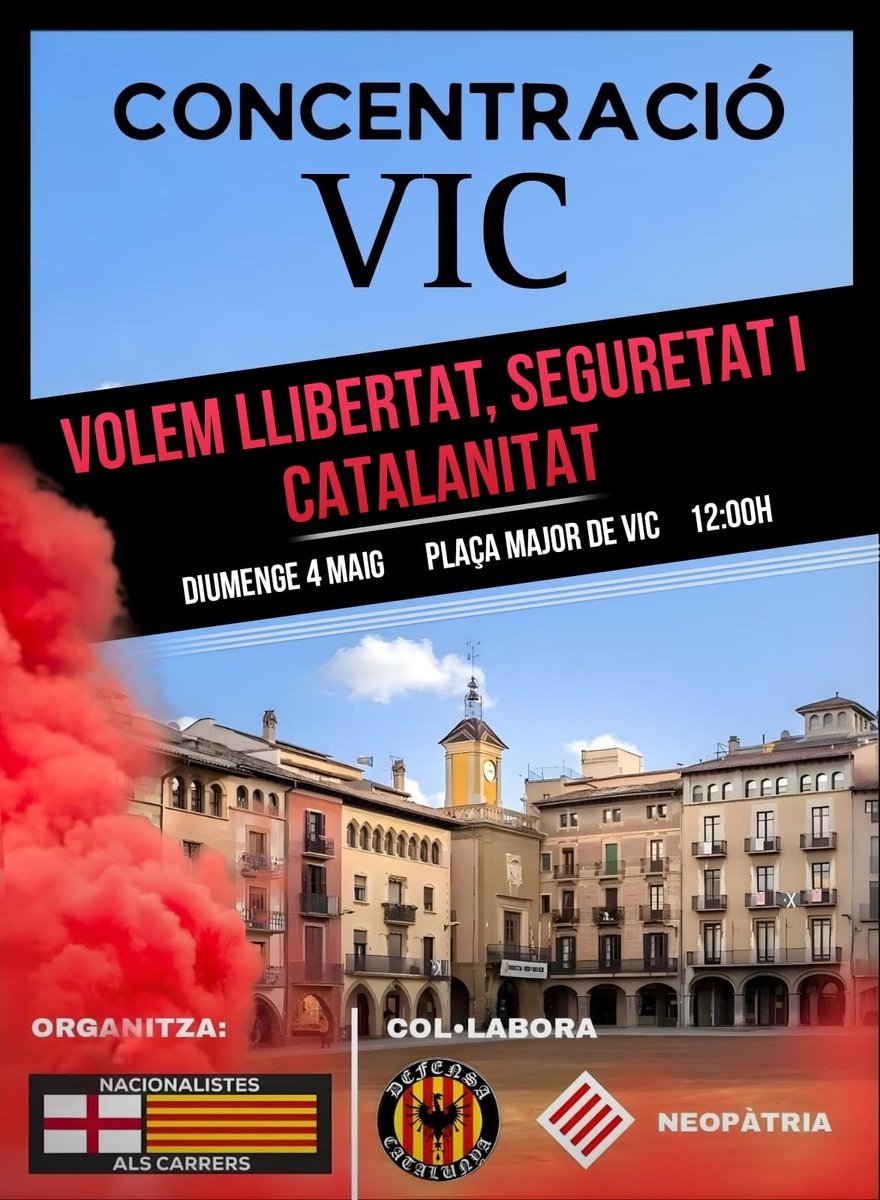 📃OFICIAL: El tràmit ha finalitzat correctament! ✅
Ara sí, ens veiem el diumenge 4 de maig a Vic! 🏴󠁧󠁢󠁥󠁮󠁧󠁿
Gràcies! <a href="/NacioCarrers/">Nacionalistes als Carrers</a> <a href="/Neopatria_jvnt/">Neopàtria</a> <a href="/DefensaCAT33/">Defensa Catalunya🏴󠁧󠁢󠁥󠁮󠁧󠁿IIII</a> 
#NacionalistesAlsCarrers DIFUSIÓ! 🔁