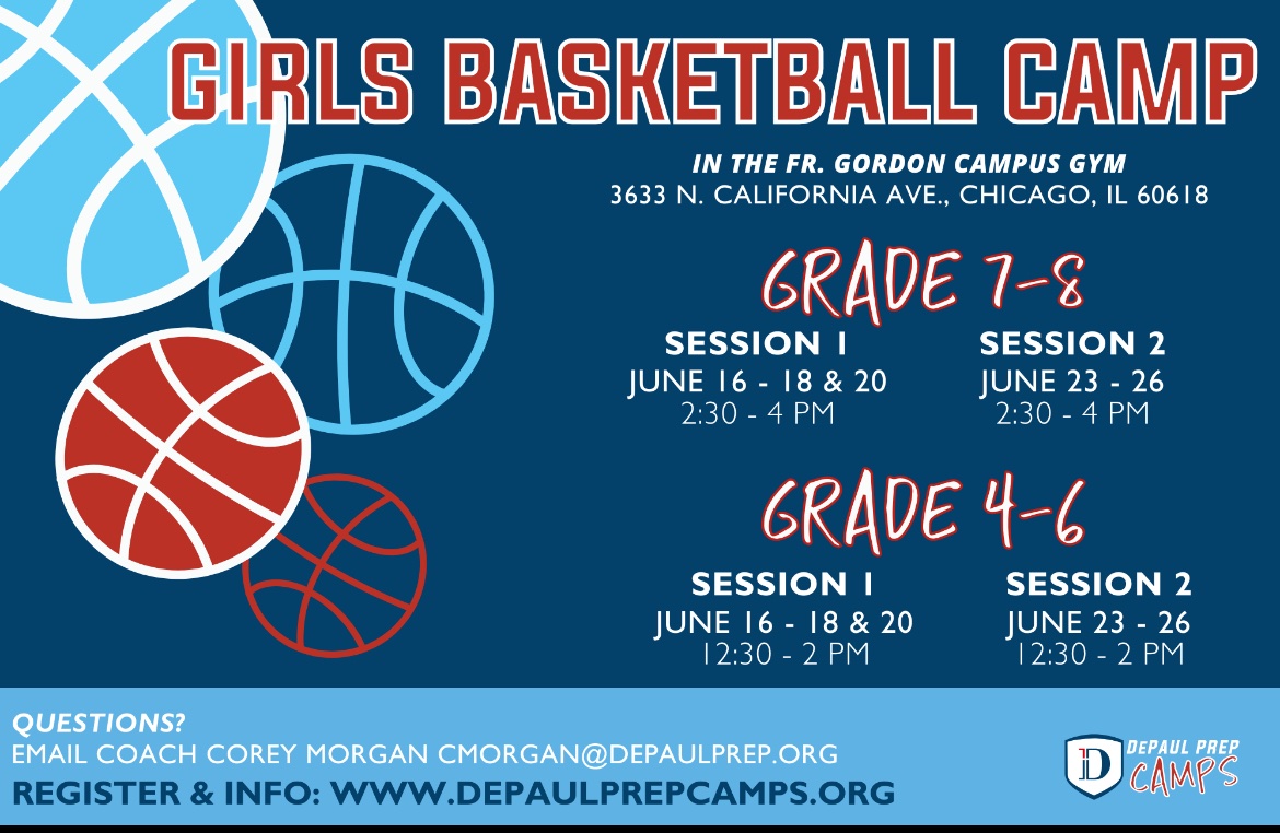 DePaulPrepWBB's tweet image. Girls in grades 4-8, this summer, lace up your gym shoes and hit the court!
Join us for a fun-filled basketball camp where you’ll learn new skills, make friends, and build confidence while having a ball!
Sign up for the DePaul Prep Camp! The link is on the flyer below.