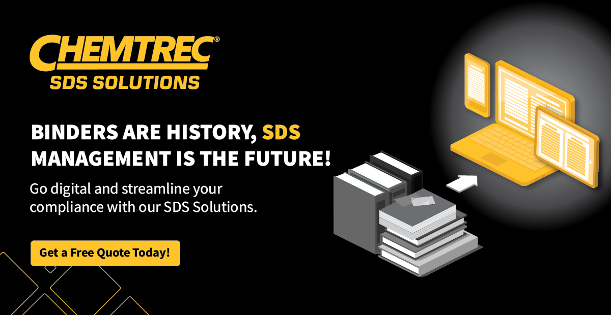 chemtrec's tweet image. 📁 Still managing your SDS in bulky binders? Binders get lost, outdated, and take up valuable space.

💻 Go digital with CHEMTREC’s SDS Authoring and Management solutions. Learn more here: okt.to/hXbdxY

#SDSManagement #SDSAuthoring