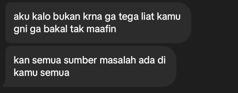 thlyciw's tweet photo. jujur ga butuh km yg ga tega sih, butuhnya yg bneran mau maafin aku ☹️ https://t.co/Z5tlt5G18z