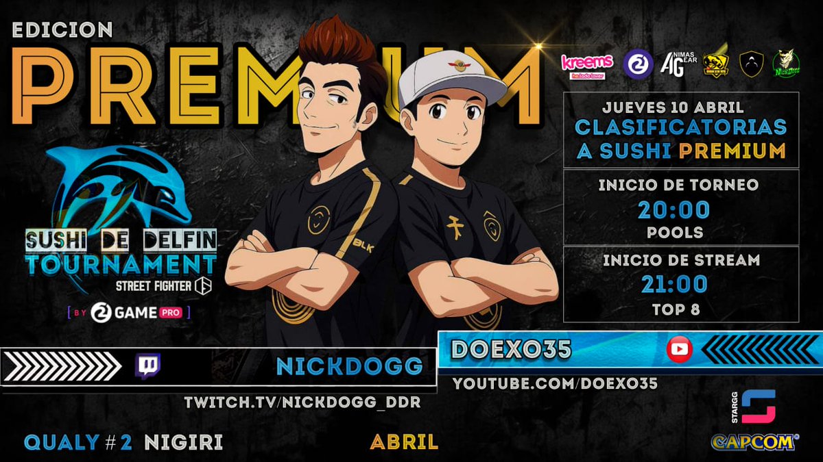 start.gg/tournament/2ga…

ATENCIÓN

Sushi Online Qualy2! Todos a inscribirse en el enlace de arriba ! 

20 hs 🇨🇱,21 hs 🇧🇷🇦🇷pools
21 hs 🇨🇱, 22 hs 🇧🇷🇦🇷 top8
twitch.tv/nickdogg_ddr 

el mejor semanal de SF6 de LATAM! Grandes premios a fin de mes by 2Game! HOY VUELVE #DEREKBLAZ
