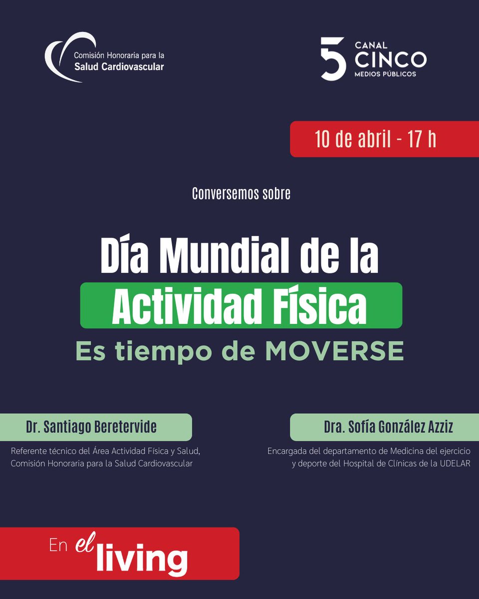 📣HOY
Nos reencontramos en #elliving para conversar sobre este tema, con los Dres. Sofía González Azziz y Santiago Beretervide. 💯🎉👏

¡Los esperamos! ❤️

<a href="/canal5uruguay/">Canal 5 Uruguay</a> #medicinadelejercicioydeporte
<a href="/LauraGarreCastr/">Laura Garré</a>  <a href="/Doc_AleCuesta/">Alejandro Cuesta</a>  <a href="/LuFloriol/">Lucía Florio</a> <a href="/VictorDayan1/">Victor Dayan</a>