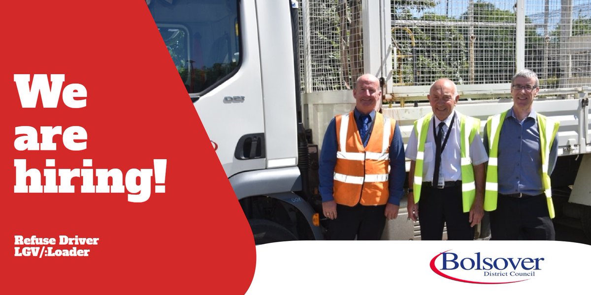 BolsoverDC's tweet photo. We are hiring for a Refuse Driver LGV/Loader.

https://t.co/d68gl6kRII https://t.co/dbxr5dV9yt