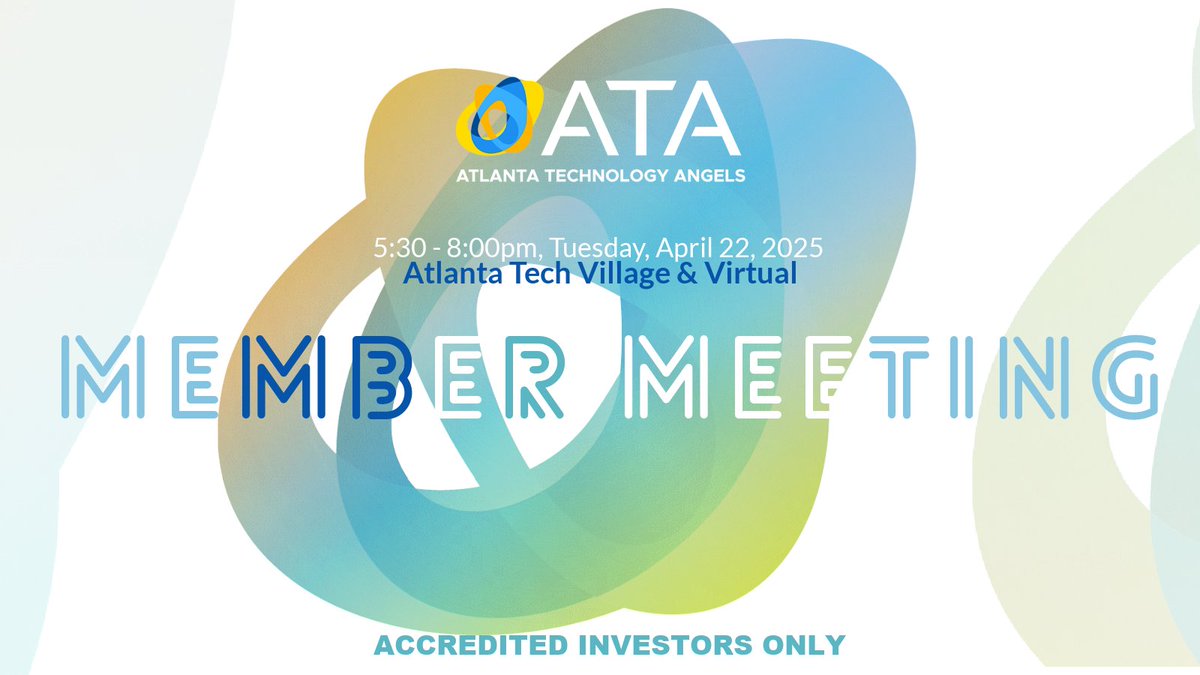 REGISTER NOW FOR 4/22] Are you an accredited investor wanting to learn more about investing in startups in the Atl tech community? REGISTER NOW! First-time guests only. USE PROMO CODE: firsttimeguest2025. 
eventbrite.com/e/131291744441…
#ATLSTARTUPS #venturecapital #angelinvestors