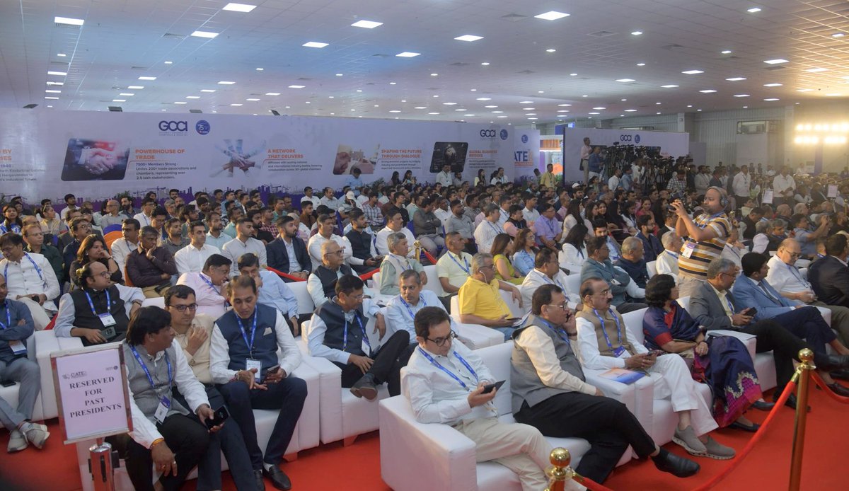 AmitShah's tweet photo. Addressed the inaugural ceremony of the Gujarat Chamber of Commerce and Industry Annual Trade Expo-2025 (GATE-2025), virtually.

As the apex body of all trade and industry associations in Gujarat, the GCCI has infused the zest and confidence among the youth to conduct business in any part of the world. The GATE-2025, based on the theme “Gujarat’s Vision, Global Ambitions,” will host discussions on topics such as MSMEs, IPOs, and India’s digital transformation, which will help connect the youth with the vision for a developed India.

ગુજરાત ચેમ્બર ઓફ કોમર્સ એન્ડ ઇન્ડસ્ટ્રીના એન્યુઅલ ટ્રેડ એક્સ્પો-2025 (GATE-2025) ના ઉદ્ઘાટન સમારોહને વર્ચ્યુઅલી સંબોધિત કર્��ો.

ગુજરાતના તમામ વેપાર અને ઉદ્યોગ સંગઠનોના સર્વોચ્ચ સંગઠન તરીકે, GCCI એ યુવાનોમાં વિશ્વના કોઈપણ ભાગમાં વ્યવસાય કરવા માટે ઉત્સાહ અને આત્મવિશ્વાસ જગાડ્યો છે. "Gujarat's Vision-Global Ambitions " થીમ પર આધારિત GATE-2025 MSME, IPO અને ભારતના ડિજિટલ પરિવર્તન જેવા વિષયો પર ચર્ચાઓનું આયોજન કરશે, જે યુવાઓને વિકસિત ભારતના વિઝન સાથે જોડવામાં મદદ કરશે.
