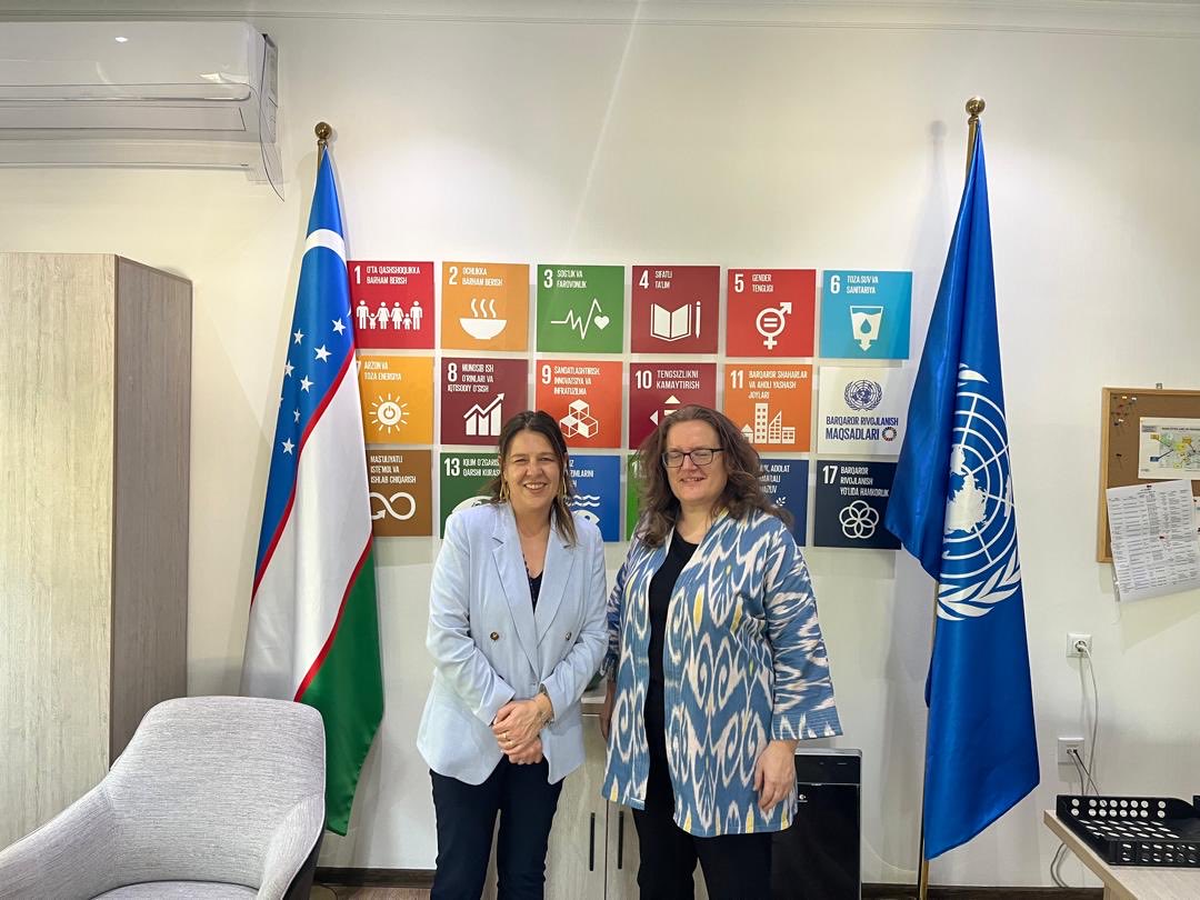 Lara Scarpitta (@lscarpitta_osce) on Twitter photo Very pleased to meet today 🇺🇳 UNRC <a href="/SabineMahl/">Sabine Mähl</a> & <a href="/UN_Women/">UN Women</a> <a href="/cerenguvengures/">Dr. Ceren Guven Gures</a>. Discussed opportunities to boost further our joint <a href="/OSCE/">OSCE</a> - #UN efforts to promote gender equality and support women’s empowerment in 🇺🇿 and across Central Asia. Very pleased to meet today 🇺🇳 UNRC <a href="/SabineMahl/">Sabine Mähl</a> & <a href="/UN_Women/">UN Women</a> <a href="/cerenguvengures/">Dr. Ceren Guven Gures</a>. Discussed opportunities to boost further our joint <a href="/OSCE/">OSCE</a> - #UN efforts to promote gender equality and support women’s empowerment in 🇺🇿 and across Central Asia.