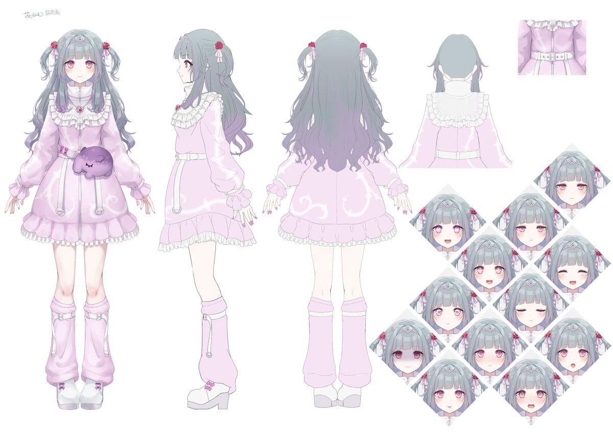 「【お仕事告知】 個人VTuberの茨ねむ( )さんのキービジュアル・原画や3面図」|vivi/焔機パイロのイラスト