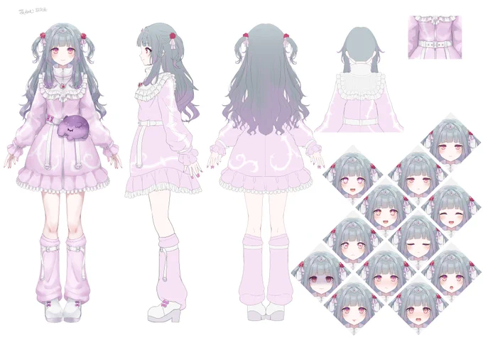 【お仕事告知】 個人VTuberの茨ねむ( )さんのキービジュアル・原画や3面図などを描かせていただきました。 #茨ねむ