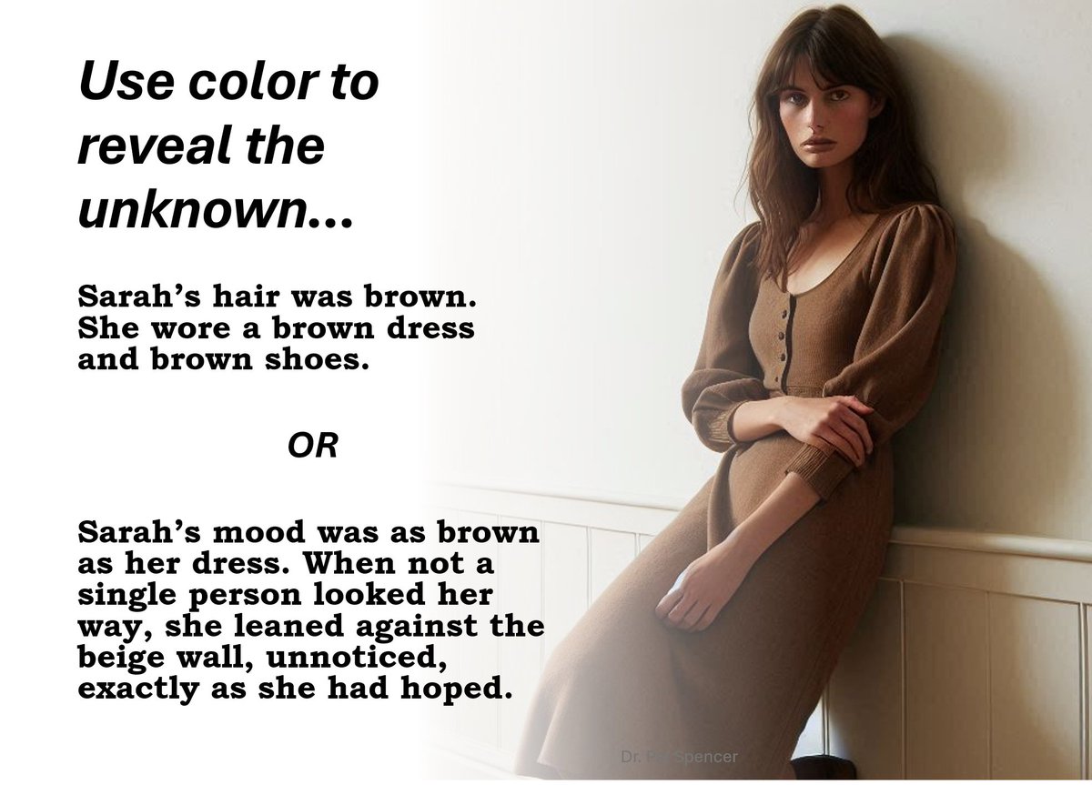 DrPatSpencer's tweet photo. Want the advanced tips? Check out “A Baker’s Dozen For Writers” by Pat Spencer https://t.co/IDbaQz3sUM
#WriteYourHeartOut #WritingParty #WritingPrompt #WritingPrompts #WritingRocks #writingsprint #WritingTip #WritingTips #WritingTools #color #colorfulstory https://t.co/2yrDRnBg8B