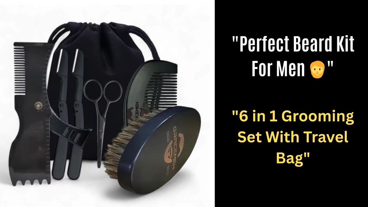 shopping_soma's tweet image. Get it here - youtu.be/5d3DdBC9Xpo
Best Beard Grooming Kit 2025 | Gracemen 6 in 1 Styling &amp;amp; Trimming Set
✅ Best For:
- Daily Beard Grooming  
- Men's Gift Item  
- Travel-Friendly Grooming Kit  
- Stylish Beard Look
#BeardKit #BeardGroomingKit #MensGrooming 
#BeardCare
