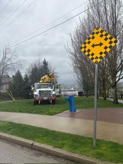 A_Reynolds's tweet photo. Significant tire damage and exposed pipes were left at Wall and Renfrew Park following @bchydro repairs. It has also been nearly two years since a vehicle destroyed the fence by the train tracks. @CityofVancouver, when will these safety issues be addressed? https://t.co/ln532TtoOX