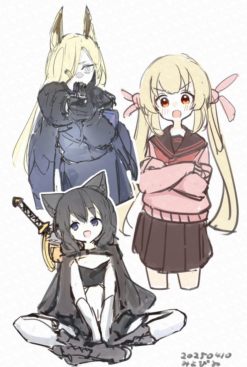 尾刃カンナ(ブルアカ) 「(^o^)ノ 」|みよぴゐのイラスト