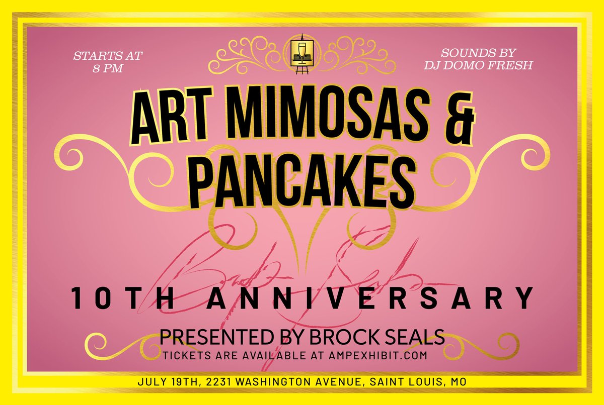 sealsbrock's tweet image. Art, Mimosas &amp;amp; Pancakes

7.19.25

📍St. Louis, MO 

🎟️ rb.gy/81o50b