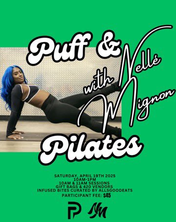 nellemignon's tweet photo. Puff &amp; Pilates April 19th don’t miss out ✨💫

https://t.co/u98X4xZFs9 https://t.co/QorqMT4D0u
