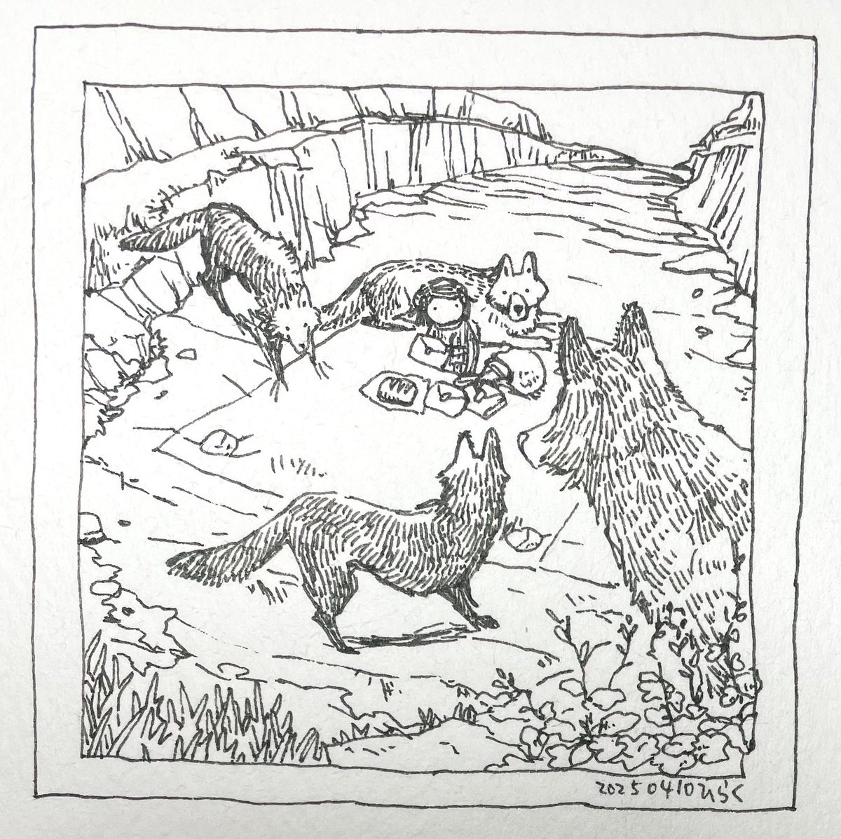 4/10:
春のミートパイは別れのカルダモンの香り。
Spring meat pie has a farewell cardamom scent.
#Pavot #ペン画