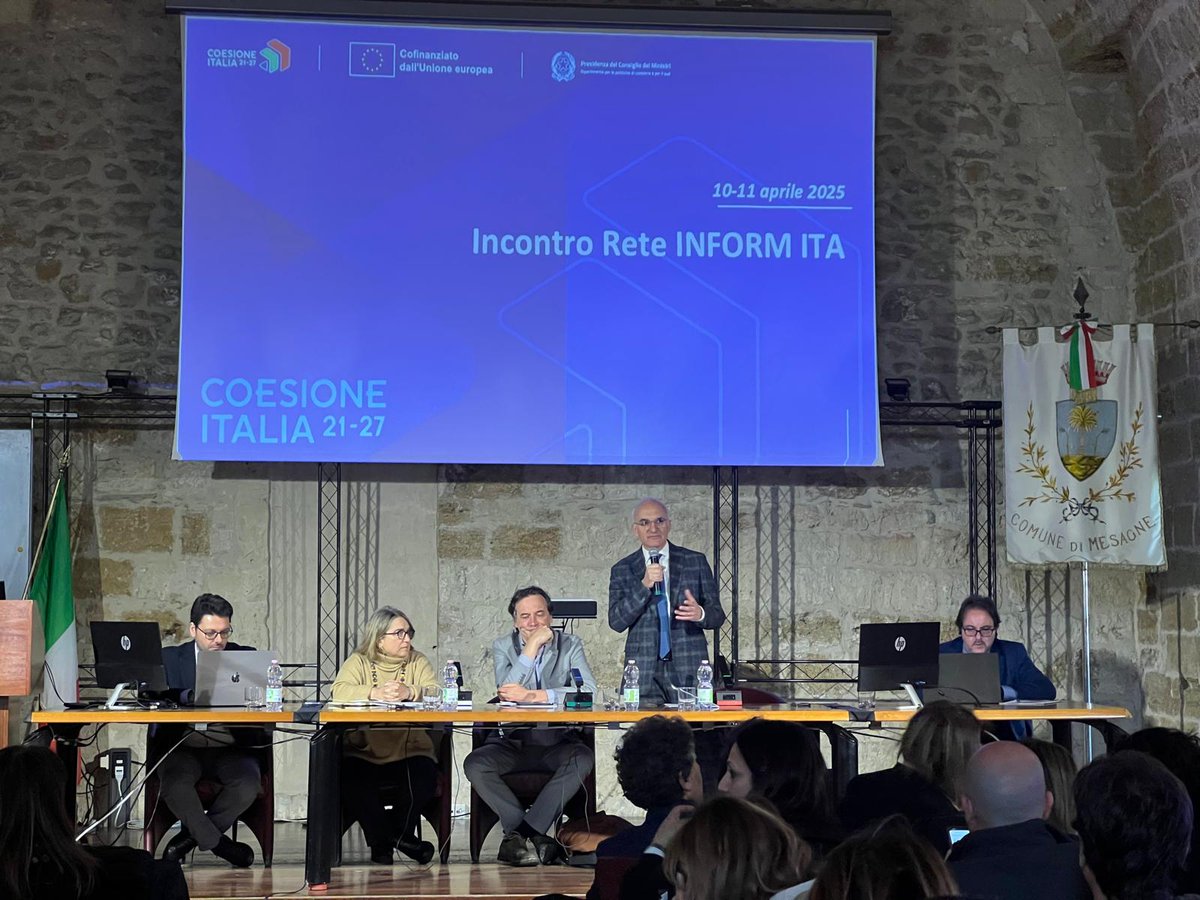 OpenCoesione's tweet photo. È in corso a Mesagne, in Puglia, il meeting della rete INFORM ITA, il network dei comunicatori dei Programmi dell'Accordo di Partenariato 21-27 e dei Piani finanziati dalle risorse nazionali della coesione [1/2]
#CoesioneItalia #InformIta #EuInMyRegion https://t.co/NCWYDIKNq3