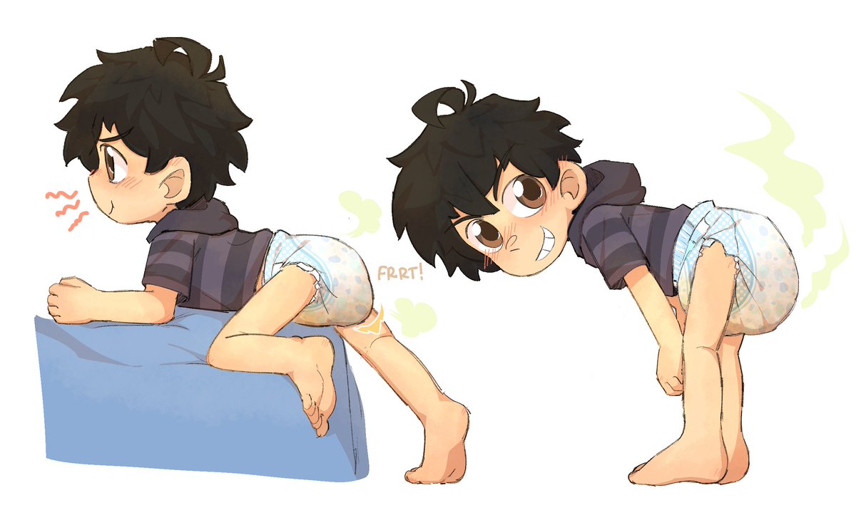wanted to draw a different messing position and big droopy diaper :3