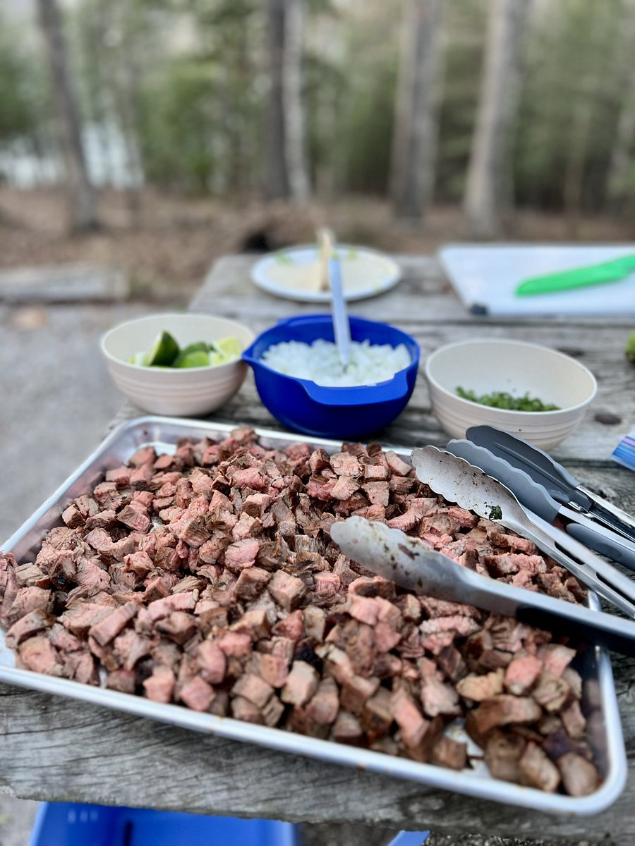 Made it out to the woods with @reannawilson3 for the first camping trip of the year! Love recharging my nature batteries! Street tacos cooked over the fire!