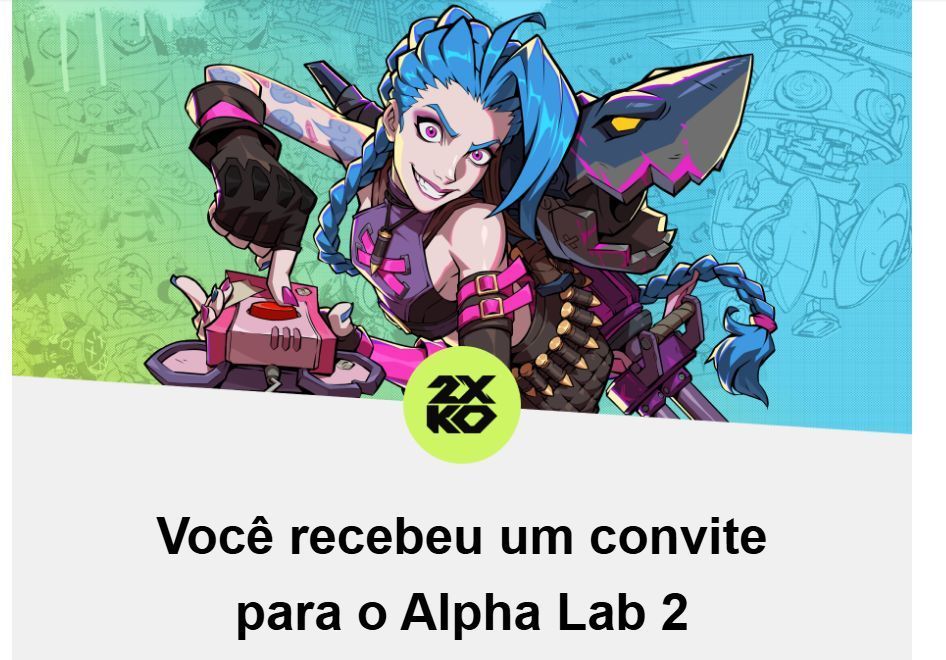 A Riot já está mandando os convites para o Alpha Lab de #2XKO, que acontecerá nos dias 18 a 20 deste mês. Chequem os e-mails!

O ADM tá dentro, e você, conseguiu sua chave? 😁 

Não dorme no ponto, ainda dá tempo de se inscrever: 2xko.riotgames.com/pt-br/alpha/