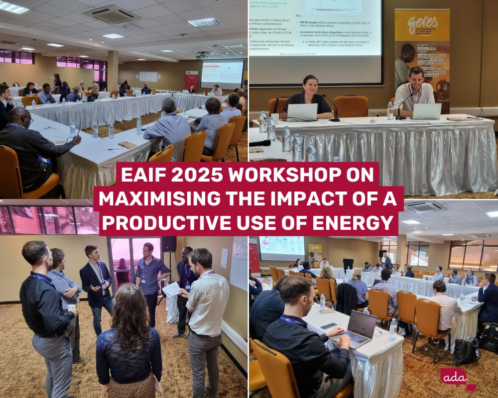 At #EAIF2025, ADA and @geres_en hosted a workshop on maximising the impact of a productive use of energy which will feed into ADA's Green Energy for Rural Development (EVER) programme 👉 swll.to/ever