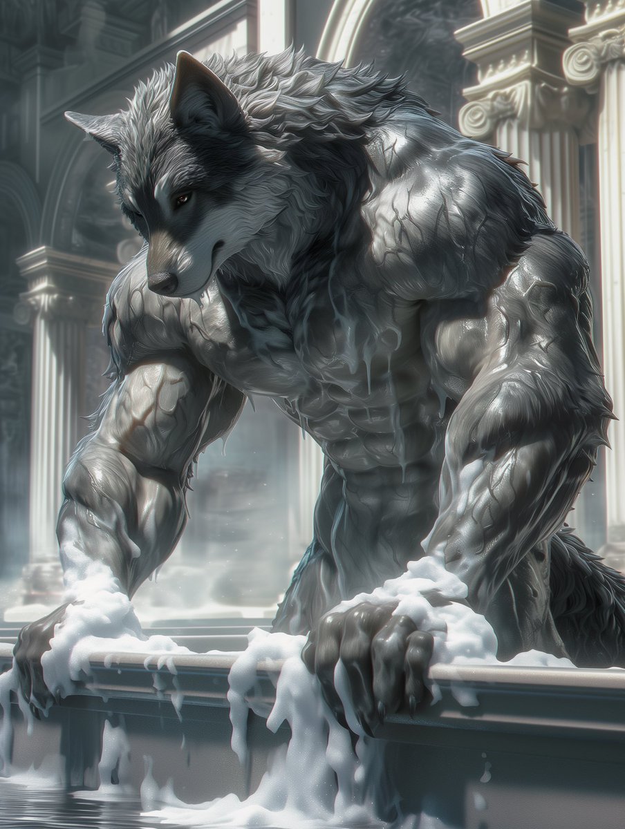 AIkemono's tweet photo. 🐺「広い風呂は気持ちいいな」
“Man, a big bath feels so awesome!”
#AIart #furry https://t.co/kYRB0wTcgu
