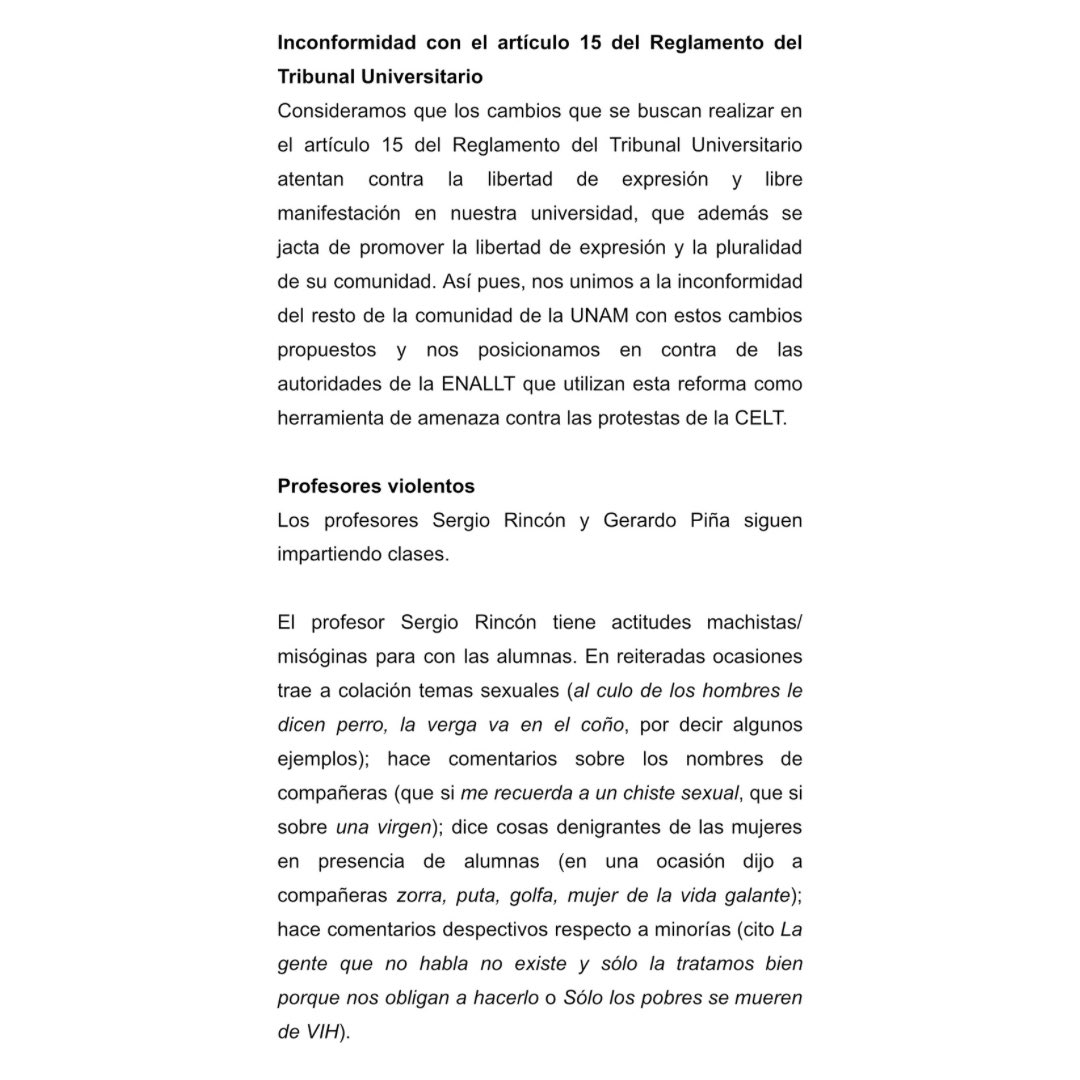 EstTradENALLT's tweet photo. A continuación compartimos el documento con respecto a los motivos del plantón que se está realizando.

Sin la #TdeTraducción la ENALLT no existe. 
#OrgulloUNAM
#UNAM
#Goya
#CiudadUniversitaria
#ENALLT
#Traducción
#EducaciónSuperior
#DemandaEstudiantil
#PliegoPetitorio https://t.co/ga2TZDzG89