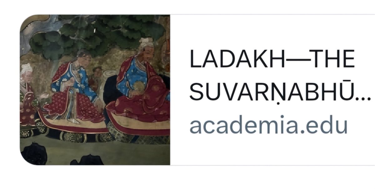 padma angmo (@padmaangmo) on Twitter photo Just read "LADAKH—The Suvarṇabhūmi of India"—a fascinating deep dive into the forgotten history of gold prospecting in Ladakh. A rare blend of fieldwork, folklore & historical texts ! <a href="/ladagsgyalrabs/">ladakhgyalrabs</a> <a href="/LadakhSecretary/">Secretary UT Ladakh</a> <a href="/gdczanskar/">Govt. Degree College Zanskar (Official)</a> <a href="/GdcNubra/">GDC Nubra</a> <a href="/ejmcleh/">Eliezer Joldan Memorial College Leh, Ladakh</a> <a href="/ULadakh/">UNIVERSITY OF LADAKH</a> <a href="/GDC_KGLOfficial/">Govt Degree College Kargil</a> Just read "LADAKH—The Suvarṇabhūmi of India"—a fascinating deep dive into the forgotten history of gold prospecting in Ladakh. A rare blend of fieldwork, folklore & historical texts ! <a href="/ladagsgyalrabs/">ladakhgyalrabs</a> <a href="/LadakhSecretary/">Secretary UT Ladakh</a> <a href="/gdczanskar/">Govt. Degree College Zanskar (Official)</a> <a href="/GdcNubra/">GDC Nubra</a> <a href="/ejmcleh/">Eliezer Joldan Memorial College Leh, Ladakh</a> <a href="/ULadakh/">UNIVERSITY OF LADAKH</a> <a href="/GDC_KGLOfficial/">Govt Degree College Kargil</a>