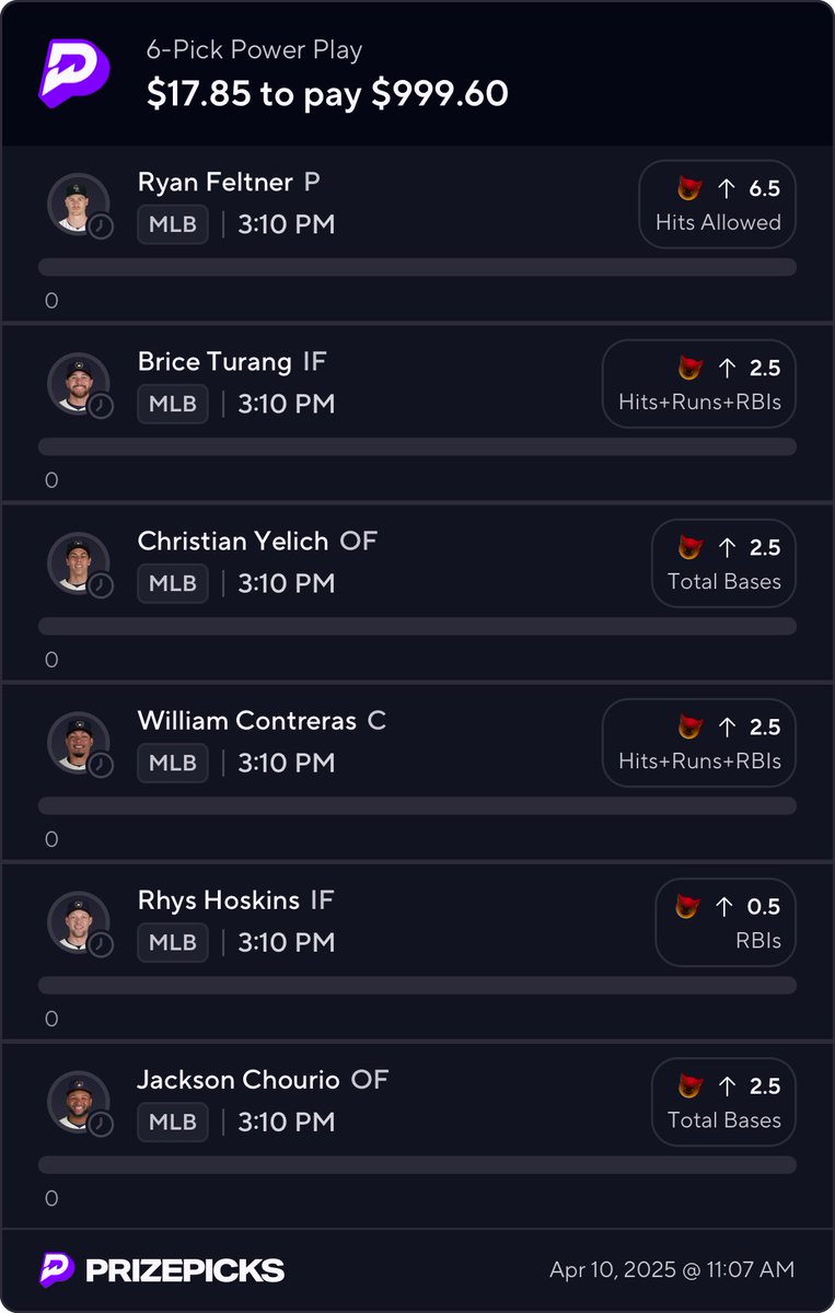 DreamPicksVIP's tweet photo. $150 TO A RANDOM LIKE IF WE SWEEP 💛

WILL WE CASH THE 3RD MLB DEMON STACK IN A ROW? 😈😈😈

SAME PLAYERS, SAME OPPONENT, SAME LOCATION, 56X POWER 🔥🔥🔥

$17.85 ➡️ $1000 🤑🤑🤑 https://t.co/ySDvw18QVB