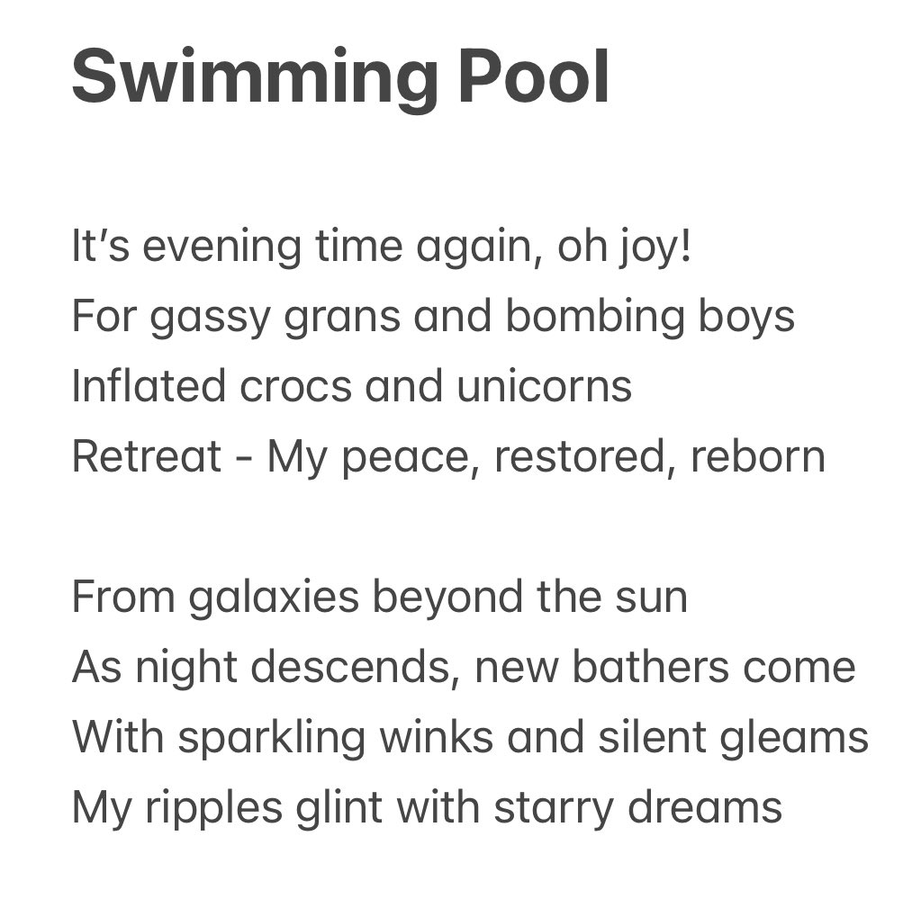 dreambeastpoems's tweet photo. Here’s my #PersonifyThis #personification poem for starters #swimmingpool #poetrycommunity #poems4kids #kidspoetry https://t.co/mQQxYh89YR