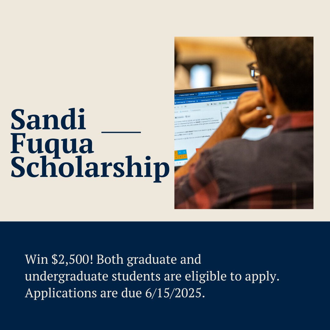 SBUFinancialAid's tweet photo. Whitley Law Firm is  debuting its Sandi Fuqua Scholarship. The scholarship promises $2,500 to an  undergraduate or graduate student who has enmeshed themselves in their communities. Applications are due 6/15/2025. Apply today on Scholarship Universe! https://t.co/jpJ7Jy0L3J