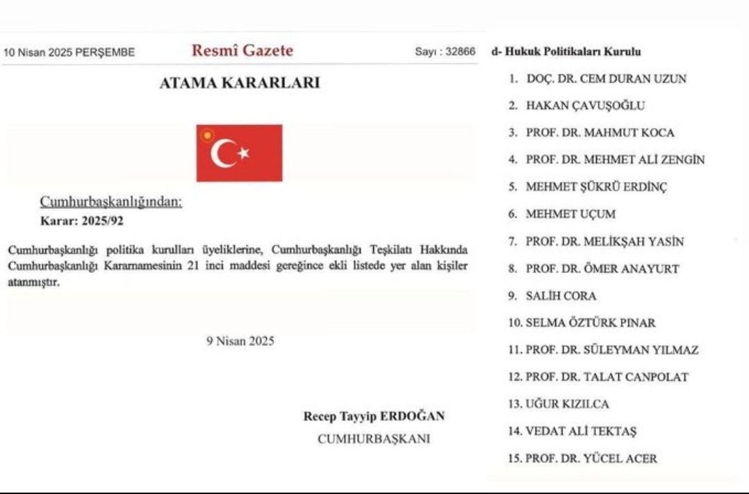 Cumhurbaşkanımız Sayın Recep Tayyip Erdoğan'ın tensipleriyle;
Cumhurbaşkanlığı Hukuk Politikaları Kurulu Üyeliğine atanan Önceki Dönem Adana Milletvekilimiz Sayın Mehmet Şükrü ERDİNÇ'i canıgönülden tebrik ediyor, yeni görevinde başarılar diliyorum.
<a href="/RTErdogan/">Recep Tayyip Erdoğan</a>
<a href="/tcbestepe/">T.C. Cumhurbaşkanlığı</a> 
<a href="/akparti/">AK Parti</a>