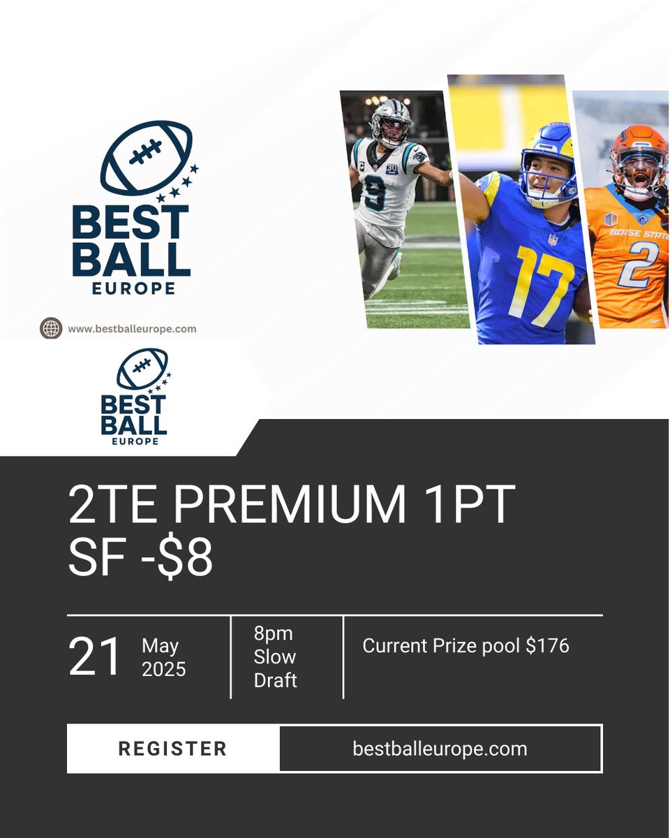 To be the celebrate the upcoming #NFLDraft2025 we are giving away a free entry to our upcoming 2TE contest (details below ) to be in with a chance to win just retweet and follow us . The winner will be announced on draft night . If we get 100 retweets we will give away a 2nd.