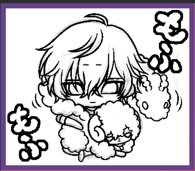 ひつじ男士とのLINEスタンプ進捗～

やっと!
ペン入れ始めました! 
