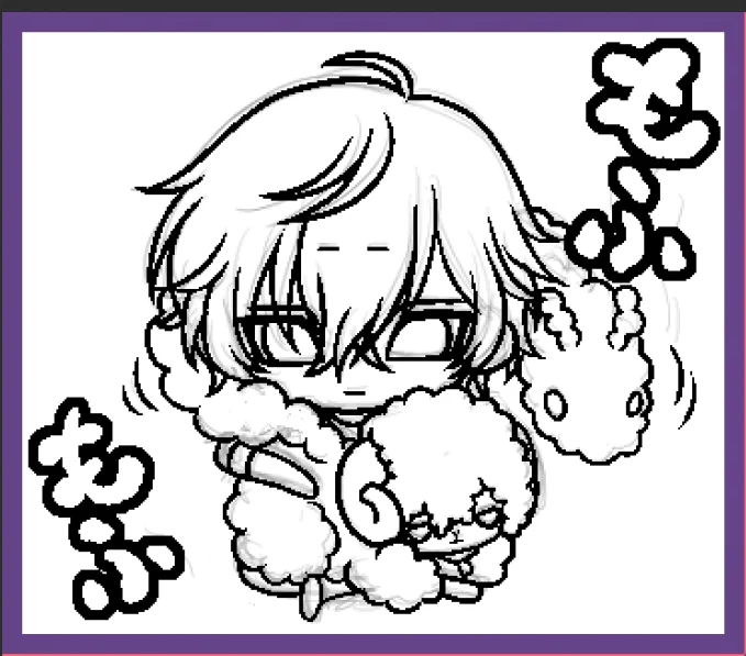 ひつじ男士とのLINEスタンプ進捗～

やっと!
ペン入れ始めました! 