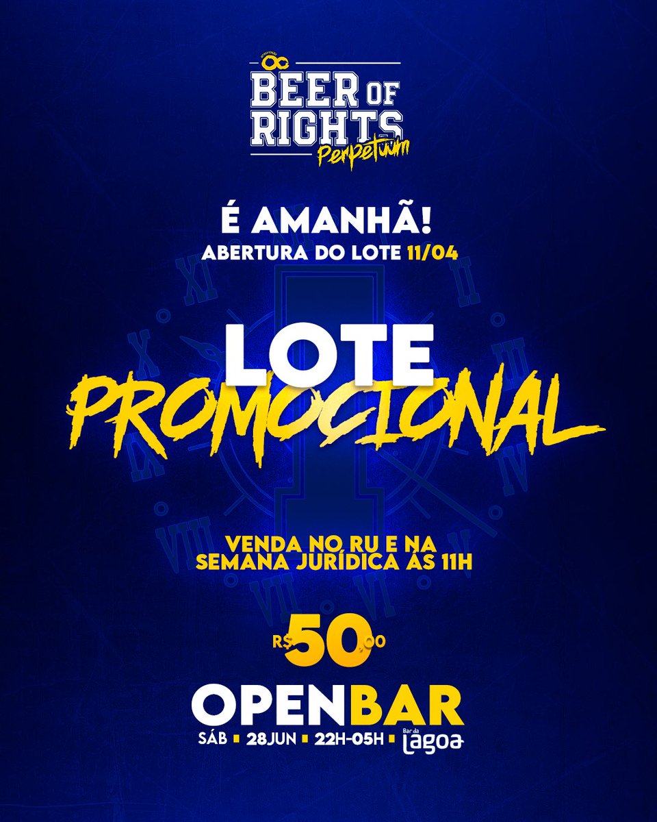 AtleticaPintada's tweet photo. É AMANHÃ a abertura oficial das vendas da Beer of Rights - Perpetuum! Não vai ficar de fora, né?

Pensando em todos os nossos filhotes de onça, as vendas começam às 11h, simultaneamente no RU da UFMT e na Semana Jurídica. https://t.co/8fjYysLo3M