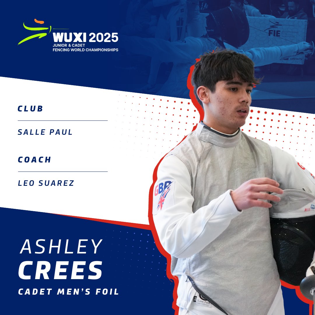 britishfencing's tweet photo. Best of luck to Mohammed, Ashley and Luca, who will be competing tomorrow in the Cadet Men's Foil event at the World Championships! 🇬🇧🇨🇳

🔗 Live results: https://t.co/TqUAXA0R8B
📺 Livestreams: https://t.co/dk70rcUuO4

#GBRFencing #Wuxi2025 #CJWorlds2025 https://t.co/X94AMd9LiK