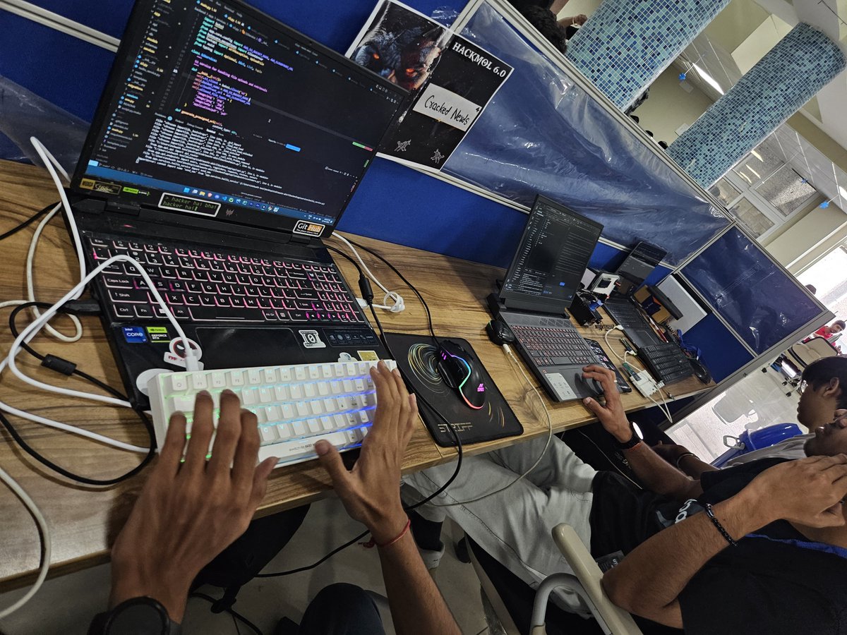 SharpEconomy's tweet photo. Day 1 at #HackMol 6.0 has kicked off with full throttle at NIT Jalandhar!
From blockchain and AI to sustainability and social impact, the ideas being prototyped here are nothing short of inspiring. 💻⚡
What’s special?
✅ Sleepless focus
✅ Mentorship buzz
✅ Team synergy
✅ Snacks, code & serious hustle
Shoutout to every student here who's showing what passion, caffeine, and community can create in just 36 hours. 🔥
Stay tune with us for Day 2👀
@GDSCNitj #HackMol4 #NITJalandhar #HackathonIndia #BuildersOfTomorrow #SharpRewards