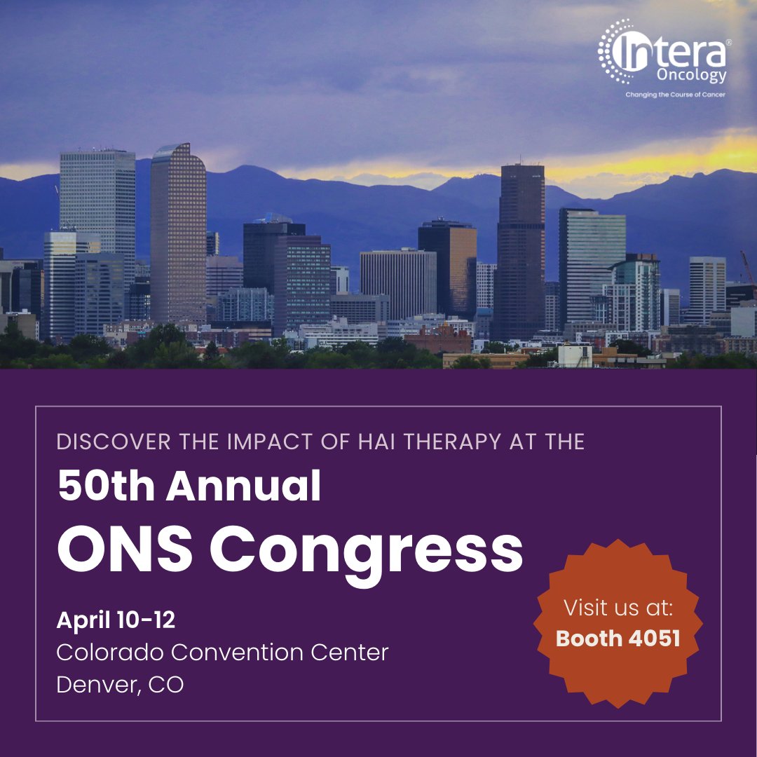 Intera Oncology (@interaoncology) on Twitter photo Attending the <a href="/oncologynursing/">Oncology Nursing Society</a> Annual Congress in Denver? Stop by booth 4051 to try a hands-on #HAIpump refill and connect with our clinical specialists! Learn more about HAI therapy: bit.ly/48wWlAH
#HAItherapy #HepaticArteryInfusion Attending the <a href="/oncologynursing/">Oncology Nursing Society</a> Annual Congress in Denver? Stop by booth 4051 to try a hands-on #HAIpump refill and connect with our clinical specialists! Learn more about HAI therapy: bit.ly/48wWlAH
#HAItherapy #HepaticArteryInfusion