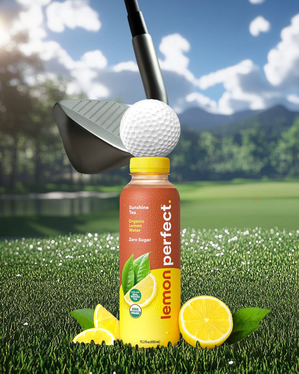 lemonperfect's tweet image. Getting ready to *tea* off for Masters weekend 😉 Our NEW Sunshine Tea is a half-and-half blend of real brewed tea and lemon water – the perfect caddie for your summer 🍋