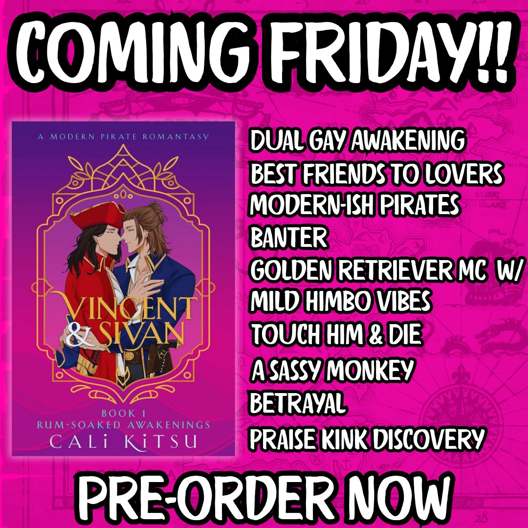 cali_kitsu's tweet photo. Vincent &amp; Sivan, Rum-Soaked Awakenings releases 2mrw, April 11th! 

Pre-order now on Amazon, Barnes &amp; Noble, Kobo, Apple Books!🩷
https://t.co/Zr6wlhQZvT 

#mm #mlm #mmromance #romantasy #mmbooks #mmreads #lgbtqbooks #gayromance #pirates #mmpirates  #spicybooks #mmspicy #bl https://t.co/woCJTvjsIY