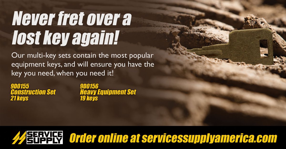 Never fret over a lost key again! Our multi-key sets contain the most popular equipment keys, and will ensure you have the key you need, when you need it!
We also offer individual keys for over 30 brands of equipment. 
Shop all keys 👉servicesupplyamerica.com/products?keywo…